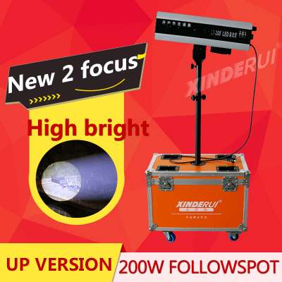 XINDERUI 2016 NEW 200W LED FOLLOW SPOT LIGHT FOR WEDDING WITH FLIGHT CASE